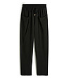 Дамски карго панталон в черно с лен-2 снимка