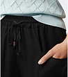 Дамски карго панталон в черно с лен-3 снимка
