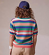 Дамска памучна многоцветна блуза -1 снимка
