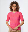 Дамска памучна блуза в розов нюанс-0 снимка