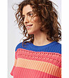 Дамска памучна многоцветна блуза -3 снимка