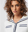 Дамска блуза с къс ръкав в цвят крем-3 снимка
