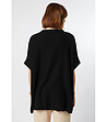 Дамска блуза с къс ръкав с високо съдържание на памук в черно -1 снимка