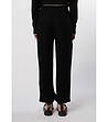 Дамски панталон с памук и лен в черен цвят Ina-1 снимка