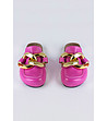 Дамски розови чехли със златист детайл Della-2 снимка