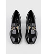 Черни лачени дамски обувки на ток Lena-2 снимка