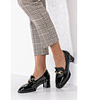 Черни лачени дамски обувки на ток Lena-4 снимка