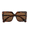 Дамски слънчеви очила в цвят хавана с квадратни лещи Eva-3 снимка