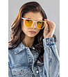 Дамски слънчеви очила с бели рамки и жълти лещи Autumn -0 снимка