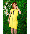 Жълта рокля с декоративни камъни-2 снимка