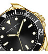 Златист мъжки часовник с черен циферблат Hatings-2 снимка