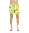 Мъжки шорти за плаж с ефектен принт в цвят лайм-0 снимка