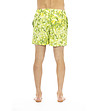 Мъжки шорти за плаж с ефектен принт в цвят лайм-1 снимка