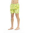 Мъжки шорти за плаж с ефектен принт в цвят лайм-2 снимка
