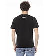 Черна памучна мъжка тениска с лого-1 снимка