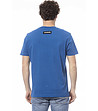Синя памучна тениска с лого-1 снимка