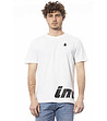 Мъжка памучна тениска в бял цвят с лого-0 снимка