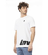 Мъжка памучна тениска в бял цвят с лого-2 снимка