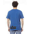 Мъжка памучна тениска в син нюанс с лого-1 снимка