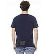 Мъжка памучна тениска в тъмнисин цвят-1 снимка