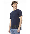 Мъжка памучна тениска в тъмнисин цвят-2 снимка