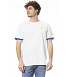 Бяла памучна тениска с лого-0 снимка