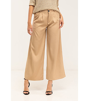 Дамски панталон в цвят камел снимка