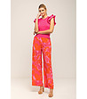 Дамски панталон в розово и оранжево-3 снимка