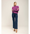 Дамски пуловер в лилав нюанс-3 снимка