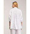 Дамска оversize бяла ленена риза-1 снимка