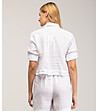 Къса бяла дамска ленена риза-1 снимка