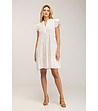 Бяла памучна рокля -3 снимка
