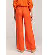 Ленен дамски панталон в оранжево-1 снимка