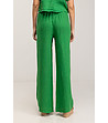 Ленен дамски панталон в зелено-1 снимка