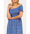 Синя рокля с флорален принт-2 снимка