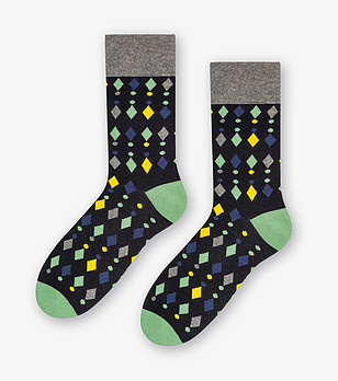 Unisex чорапи в тъмносиньо и зелено Diamonds  снимка