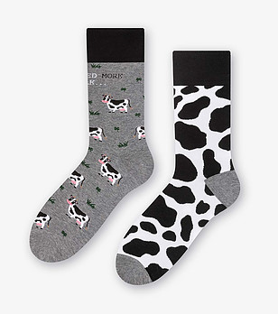 Unisex тематични чорапи в черно и бяло Milk  снимка
