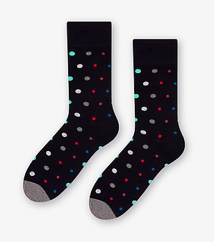 Unisex чорапи в черно на точки  Mix Dots  снимка