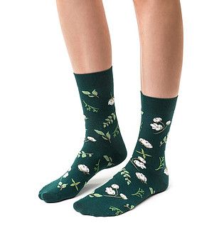 Unisex зелени чорапи с принт снимка