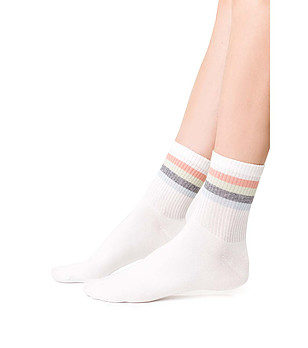 Unisex чорапи в екрю с ленти снимка