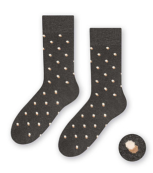Тъмносиви unisex чорапи на точки снимка