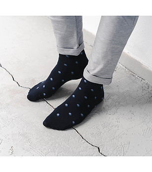 Тъмносини unisex чорапи на точки снимка