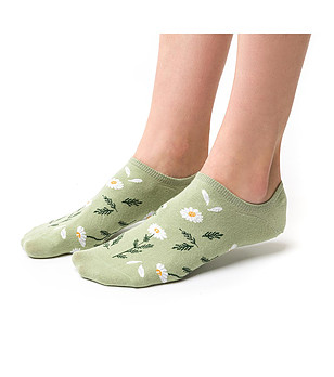 Зелени unisex чорапи на маргаритки снимка
