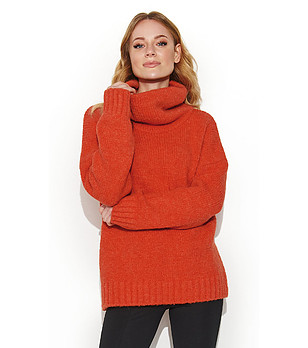 Оранжев дамски пуловер Zulina снимка
