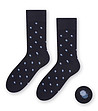 Тъмносини unisex чорапи на точки-1 снимка
