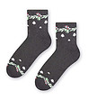 Unisex памучни чорапи в цвят графит със зимни мотиви-0 снимка