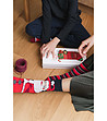 Тематични памучни чорапи в червено и тъмносиньо-1 снимка