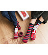 Тематични памучни чорапи в червено и тъмносиньо-2 снимка