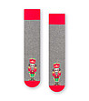 Коледни unisex чорапи в сиво и червено-0 снимка
