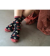 Unisex тематични чорапи в тъмносиньо на черешки-0 снимка